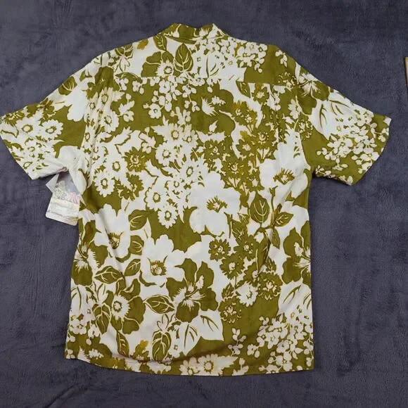 Jams World Shirt Mens Medium Green Hawaiian Graphic Papeete M630RE Pete Hibiscus